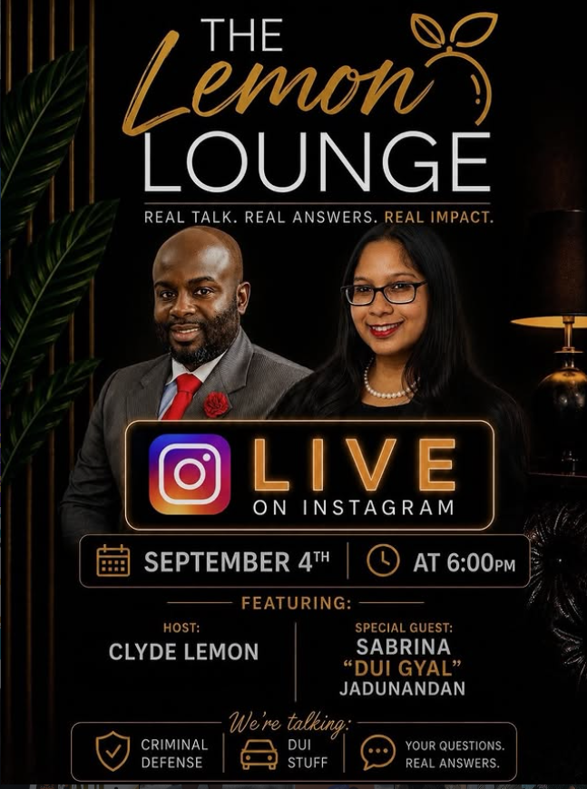 The Lemon Lounge appearance announcement with Clyde Lemon and Sabrina Jadunandan